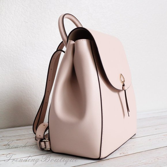 NWT Kate Spade Adel Flap Backpack in Warmbeige - Picture 4 of 12